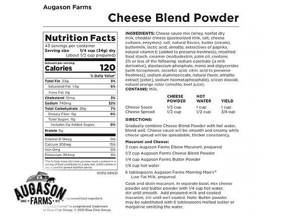 Augason Farms: Cheese Blend Powder Can